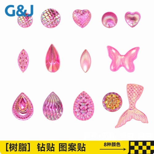 bindi diy flat love accessories diamond sticker acrylic diamond pattern stickers transparent mermaid tail clothing accessories