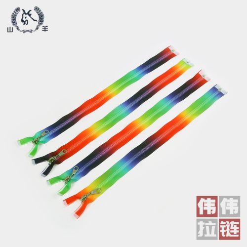 2024 new product 5# specification nylon open tail colorful gradient color cloth edge zipper color zipper factory direct sales