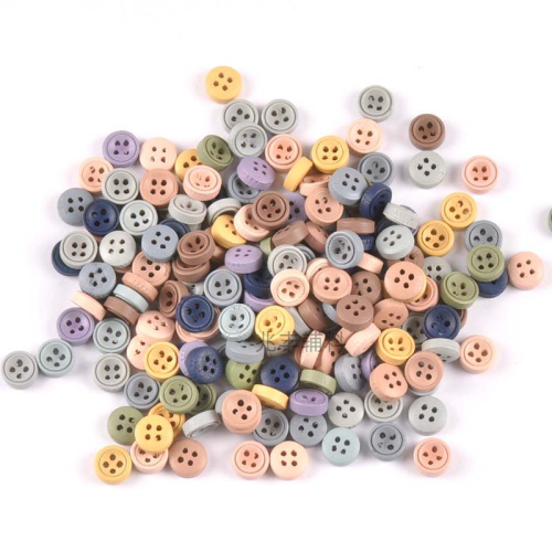 Wood Dotted Button Morandi Color Wooden round Button Clothing Hat Accessories Handicraft DIY Material