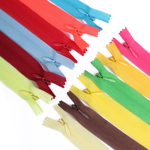 3号尼龙隐形拉链彩色闭尾隐藏拉锁蚊帐枕头娃衣家纺裙裤拉链批发