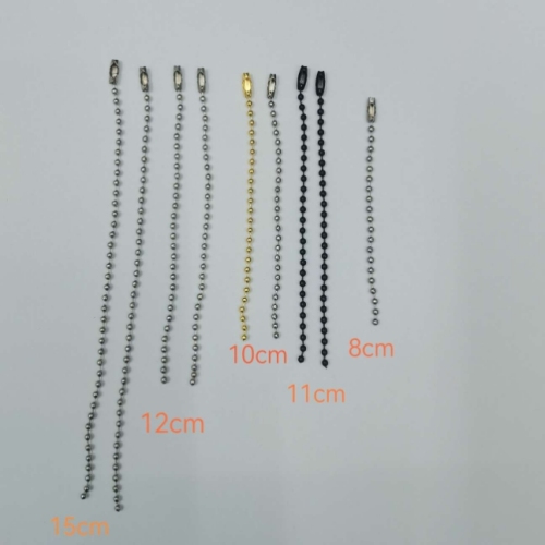 Blue Light Clothing Accessories Row Electroplating Bead Chain 2.4 Iron Beads 8cm10cm12cm Chain Sweater Chain DIY Tag Rope