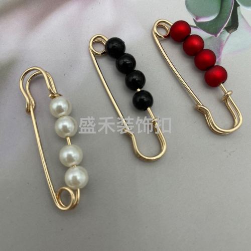 Alloy Brooch Pearl Pin round Beads Brooch Big Pin