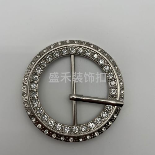 Three-Gear Buckle Adjustable Buckle round Buckle Decorative Buckle Drill Buckle Clothing Accessories