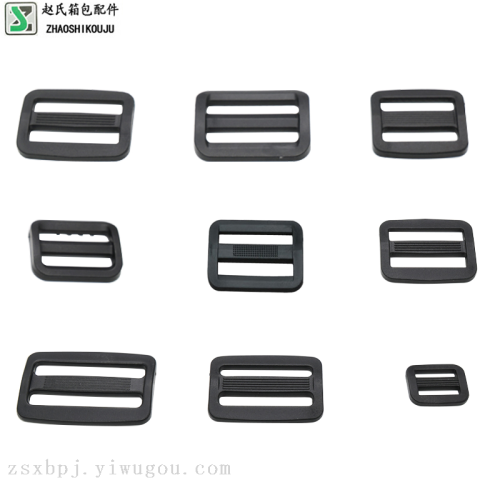 Japanese Buckle Luggage Accessories Plastic Black Two-Gear Buckle Backpack Connection Drawstring Rope Spot Wholesale Factory Direct Pp 