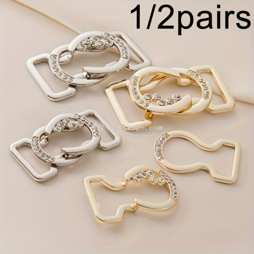 八字扣内衣五金精美配件 防滑耐用 钻石 适用于多种服装