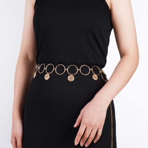 high-end fashion metal waist chain， dress decorative buckle， skirt decorative buckle， coat decorative button decorative buckle，