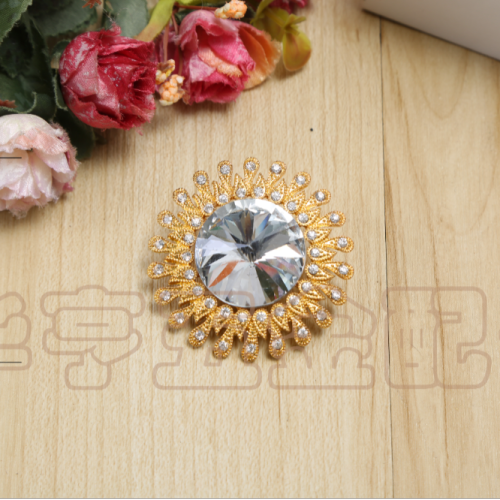 58-65mm Alloy Popular Button Brooch， Suitable for Clothing， Sofa Curtain Furniture Muslim Style