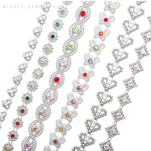 flower belt diamond decorations jewelry accessories women‘s shoes string beads scarf hat diamond decorations color bottom with rhinestone thread drill