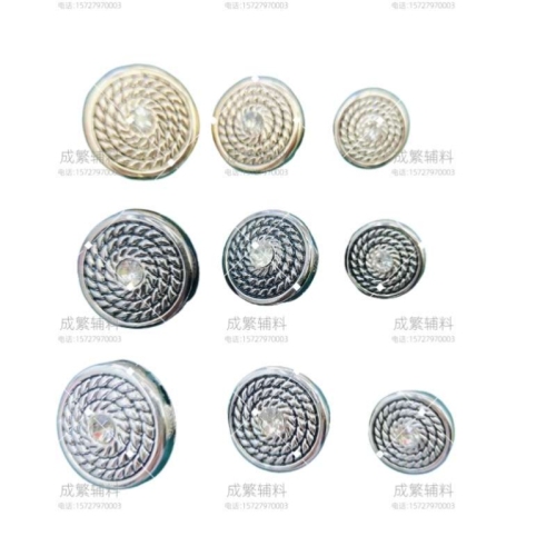 fashion all-match diamond plastic button uv gold plating silver classic style coat sweater hat scarf decorative buckle