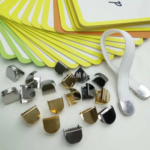 Iron 10mm round Head Rope Tail Clip Hand Press Flat Tail Clamp Factory Direct Supply New Metal Ribbon Shoes Rope Clip Wholesale