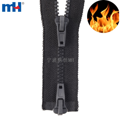 Plastic Zipper Fireproof Zipper Fire-retardant Aramid Zipper 5 inch Flame Retardant with Two-Way Slider Zipper Wholesale