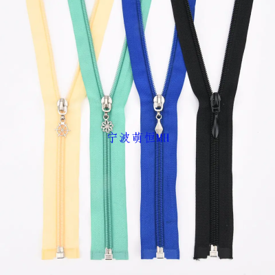 Nylon Coil Zipper Open End Nylon Zipper with Puller Rainbow Teeth or Solid Color Teeth Nylon Zipper