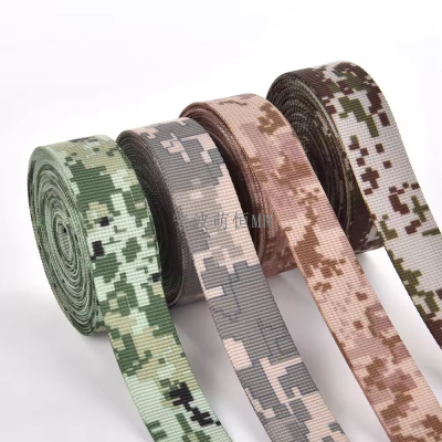 Camouflage Webbing Flora Digital Camo Nylon Webbing Tape High Strength Camouflage Webbing for Rucksacks Tactical Vests
