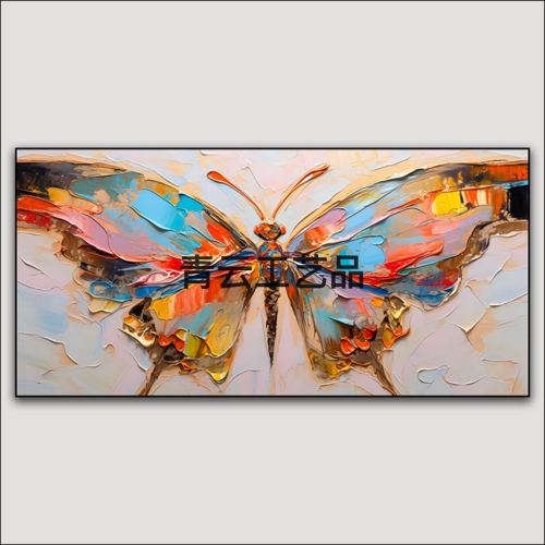 Butterfly Texture Painting Restaurant Decoration Painting Modern Minimalist Wall Painting Single Dining Room Mural Horizontal Living Room Hanging Painting