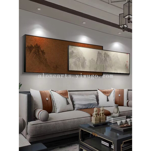 New Chinese Light Luxury Living Room Series Studio Tea Room Study Club Tea Room Zen Oil Painting