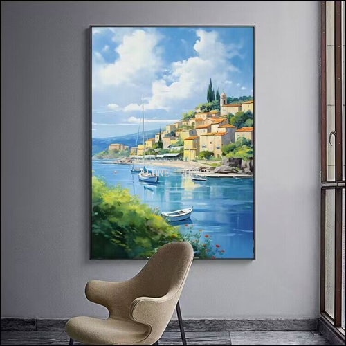 mediterranean landscape autumn rhyme picture living room sofa floor painting mural painting hallway corridor hanging painting and oil painting decorative painting