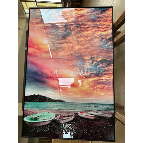 crystal porcein bright crystal decorative painting foreign trade hallway best-selling hanging painting natural ndscape sailing beach real shot