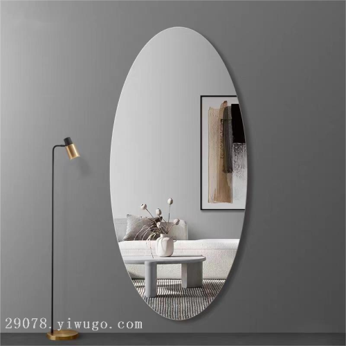 simple frameless dressing mirror oval full-length mirror living room entrance dressing mirror sub-clothing store full-length mirror wall-mounted
