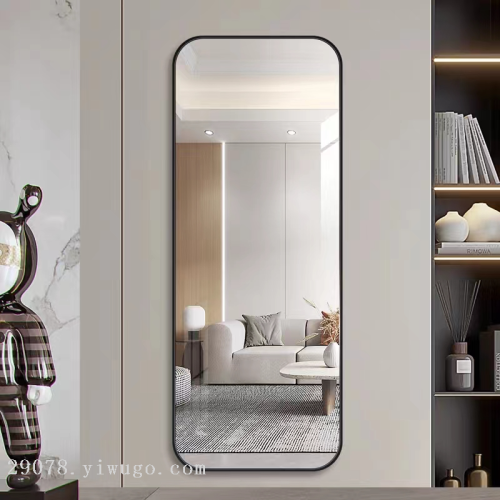 light luxury aluminum frame dressing mirror wall-mounted wall-mounted mirror full-length mirror wall-mounted clothing store full-length mirror bedroom and household mirror
