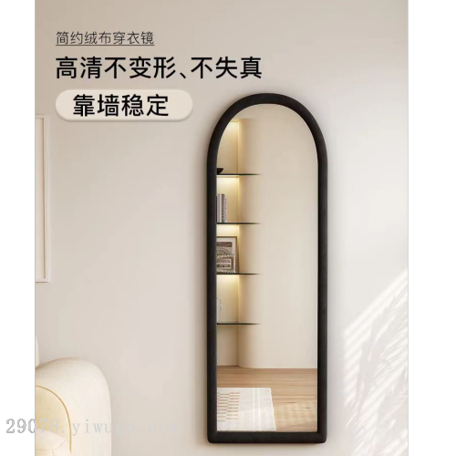 light luxury and simplicity full-length mirror home floor mirror home bedroom dressing mirror wall-mounted arch flannel hd full-length mirror