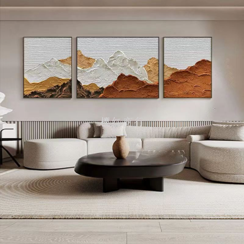 Modern Minimalist Living Room Decorative Painting Abstract Landscape Triple Texture Painting Sofa Background Wall Atmospheric High Sense Hanging Painting