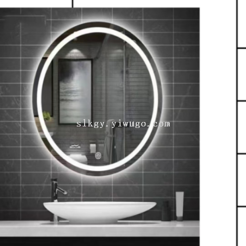 led smart mirror， bathroom mirror cosmetic mirror entrance door mirror， aluminum alloy frame dressing mirror， internet celebrity girl mirror
