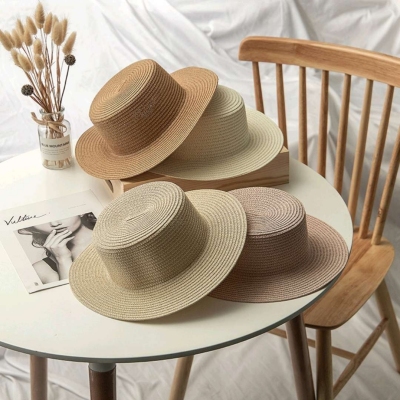 Factory Wholesale Hailiang Men and Women Flat Top Sunshade Straw Hat Diy Handmade Sun Protection Hat