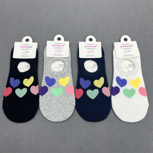 Socks Women‘s Cotton Invisible Socks Love Pattern Women‘s Socks Tight Ankle Socks Silicone Non-Slip Casual Socks