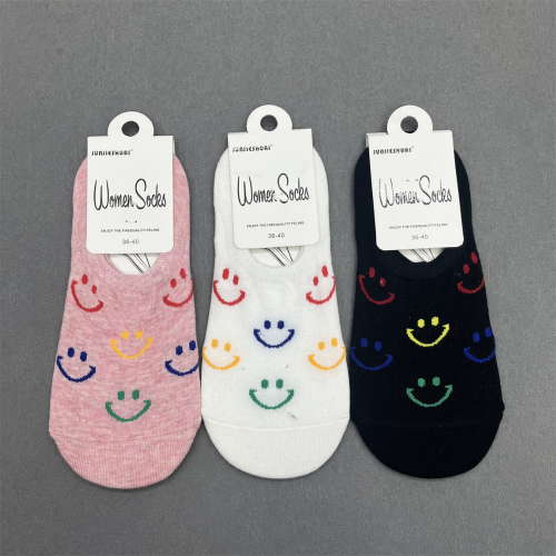 Socks Women‘s Cotton Invisible Socks Expression Pattern Women‘s Socks Tight Ankle Socks Silicone Non-Slip Casual Socks