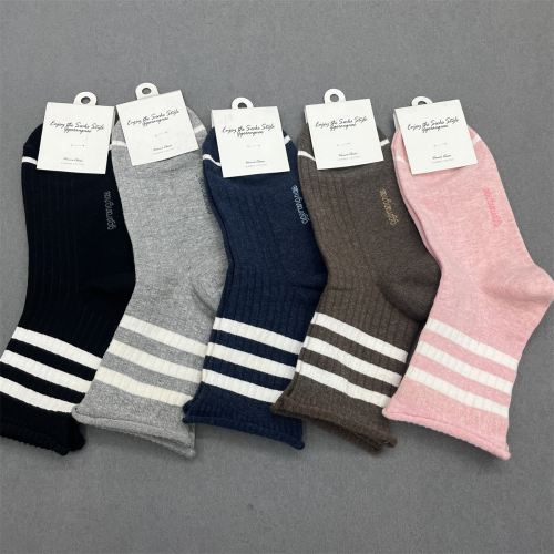 women‘s socks korean style trendy campus style sports cotton socks curling striped stockings foreign trade wholesale