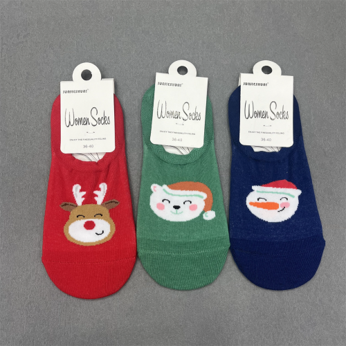 Christmas Style Socks Women‘s Socks Invisible Socks Cotton Socks Autumn and Winter Cute Socks Thick Low Cut Socks Students‘ Socks Fashionable Stylish