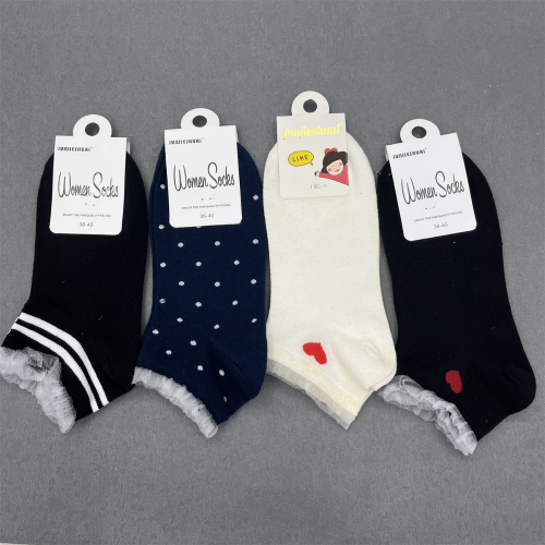 Socks Women‘s Socks Spring and Autumn Fashion Western Style Short Breathable Women‘s Socks Pure Cotton Solid Color Ins Fashion Socks Foreign Trade Wholesale