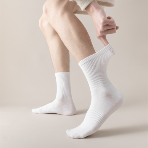 mid-calf socks men‘s spring and autumn pure cotton socks sports all-matching men white stockings basketball socks men‘s socks