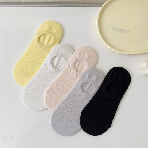 socks for girls spring and autumn pure cotton socks shallow mouth boneless mesh all cotton low cut invisible socks boat socks for women tight