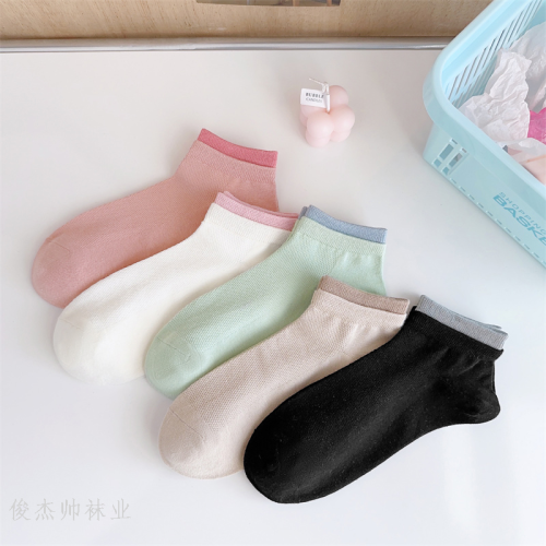 women‘s stitching socks mesh socks women‘s socks spring/summer breathable sweat absorbing tight ins personalized all-match boat socks