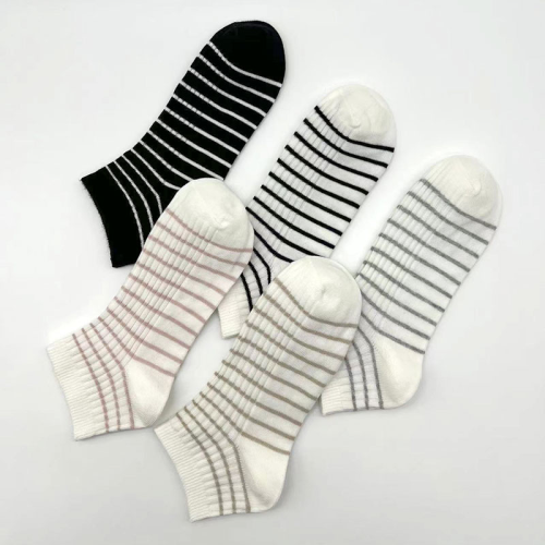 xi langdeng summer combed cotton women‘s striped boat socks sports sweat-absorbent thin cotton short socks a variety of wholesale