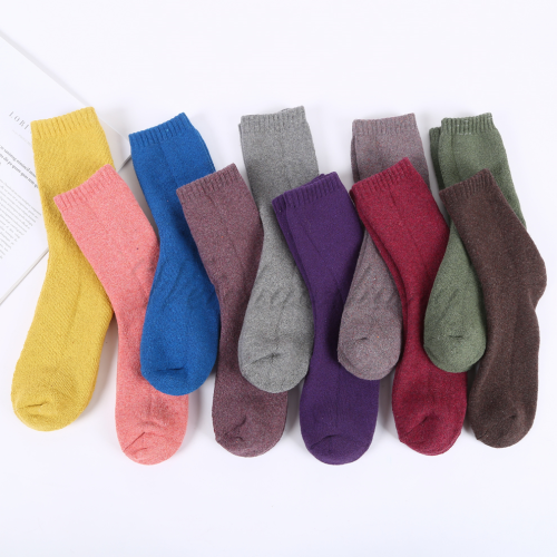 color winter warm fleece-lined cotton socks japanese parallel mid-calf comfortable mid-calf socks a variety of colors for you to choose