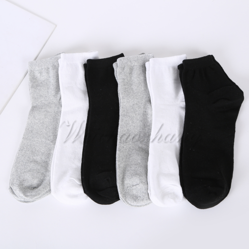 Gray， White and Black Three Classic Color Short Socks Wholesale Wild Color Cotton Socks Business Casual Socks Factory Spot Direct Sales