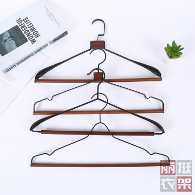 Iron Matching Beech Mixed Material Clothes Hanger Clothing Store, Shopping Mall, Supermarket Display Hanger Various Styles