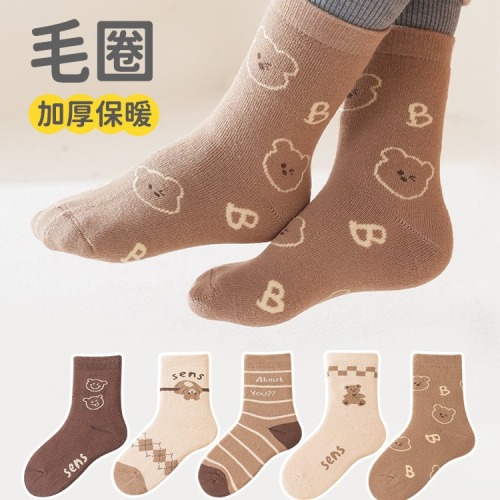23 winter terry thickened children‘s socks children‘s socks children class a boys and girls children‘s socks children warm cotton socks tube socks cartoon children‘s socks