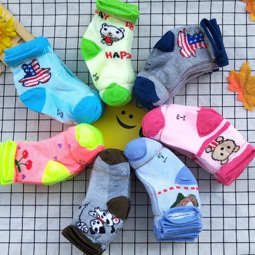 儿童袜子春夏薄款全网眼纯透气男女童宝宝袜子短袜批发厂家直销