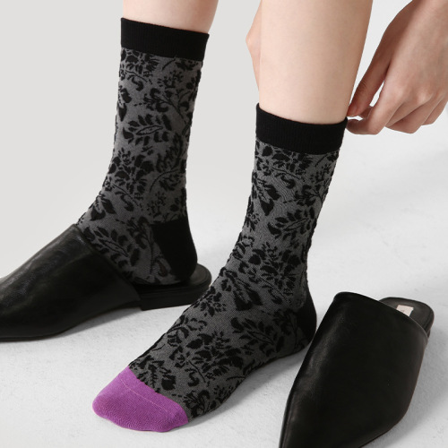 zhuji socks wholesale women‘s socks spring and autumn national style tube socks personality retro jacquard ins trendy socks women‘s socks