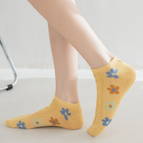 唐古盛世国潮 袜子女春夏可爱花朵女士低帮浅口短袜子船袜女isn袜