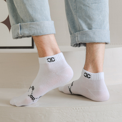 潮百搭袜男款春夏季低帮短筒袜运动潮船袜字母浅口低帮潮袜诸暨男