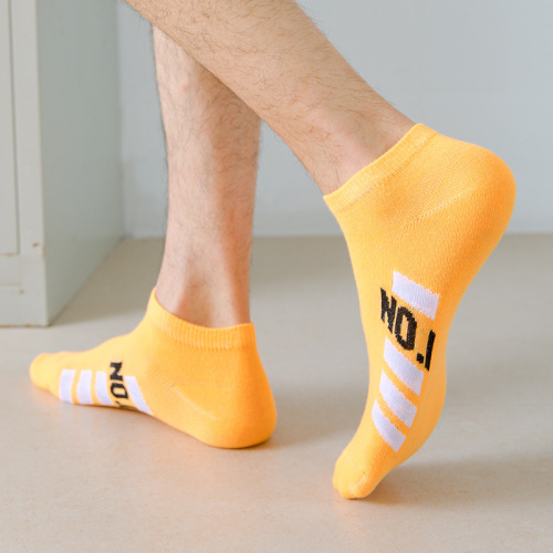 篮球运动袜潮字母NO1透气男士短筒短袜批发春夏浅口低帮船袜子潮
