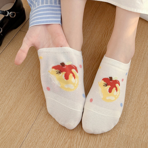 独立包装袜子女短袜春夏浅口隐形袜棉袜低帮可爱日系网眼透气船袜