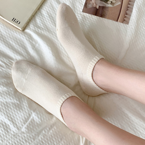 袜子女夏天Hello短筒学院风女船袜糖果色隐形烫印字母女袜棉短袜