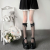 Bow Black Stockings Women's Black over-the-Knee JK Spring and Autumn Sexy Pure Lace Long Fishnet Socks with Skirt