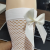 Girls' Bow Mid-Calf Fishnet Stockings Cross-Border Hot Sale European and American Hollow Sweet Princess Style Lace Tube 