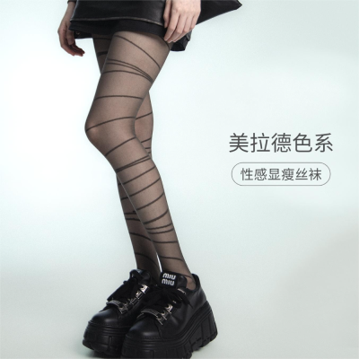 Line Stockings Fashion Trendy Socks Line Design Y2g Hot Girl Sexy Leg Pantyhose Durable Spring Thin Women